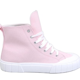 Sneakers alte in tela rosa