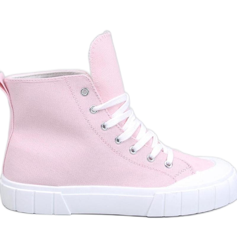 Sneakers alte in tela rosa