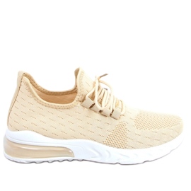Scarpe sportive a calzino beige