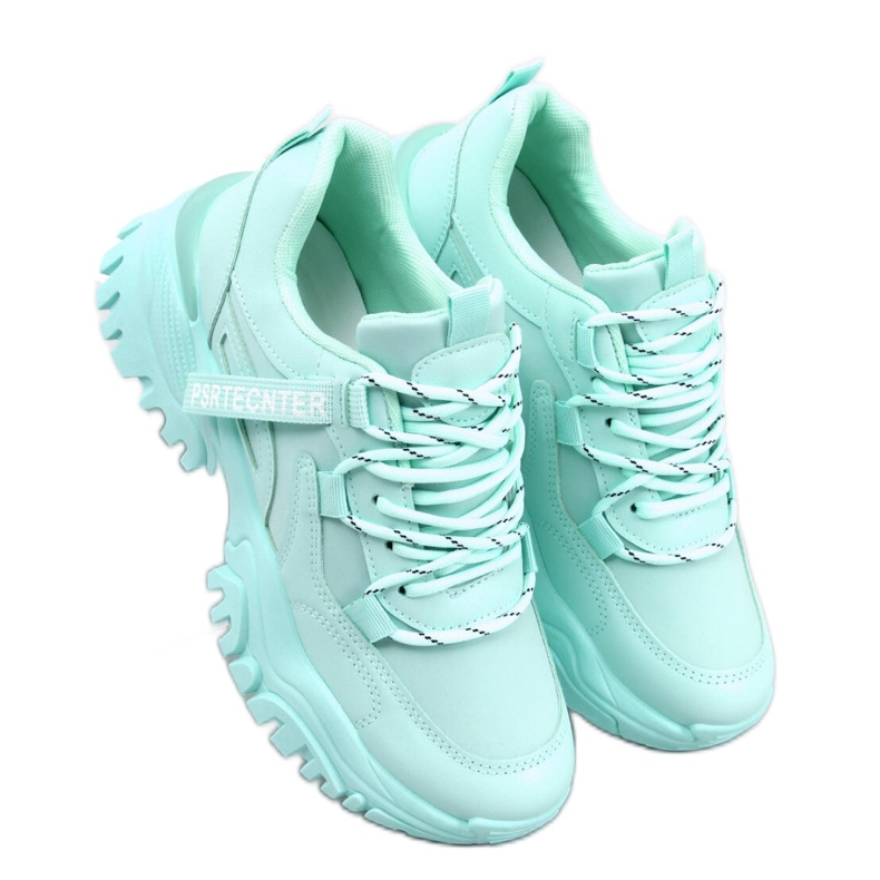 Scarpe da ginnastica con zeppa verdi verde