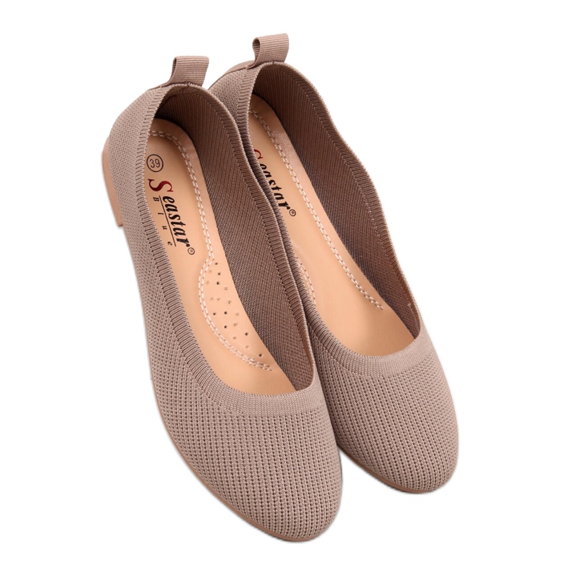Ballerine a calzino color kaki marrone