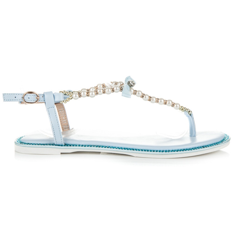 Vices Sandali piatti con perline blu