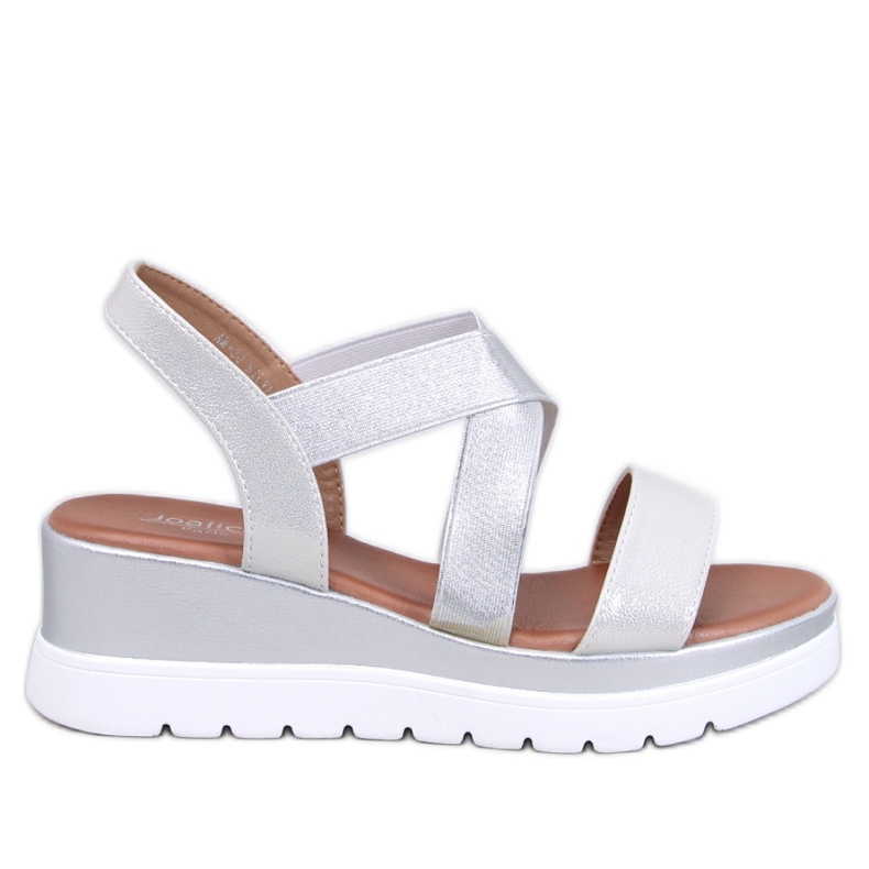 Sandali con zeppa argento grigio