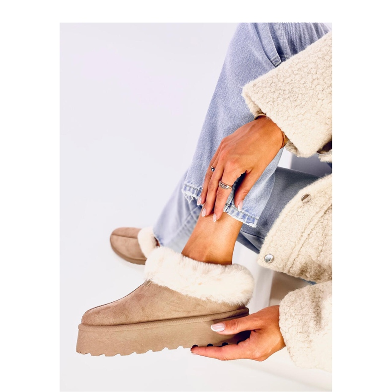 Doposci corti Yogi Khaki con pelliccia - Inello beige