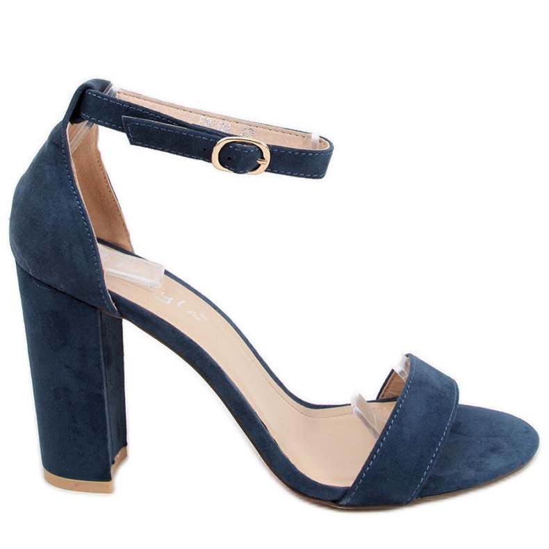 Sandali blu scuro con tacco alto