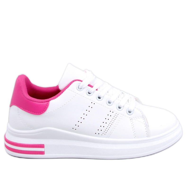 Sneakers con zeppa rosa bianca