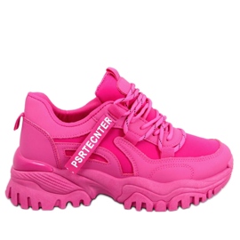 Sneakers con zeppa fucsia rosa