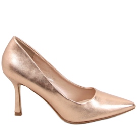 Scarpe con tacco alto da donna in pieno fiore champagne rosa