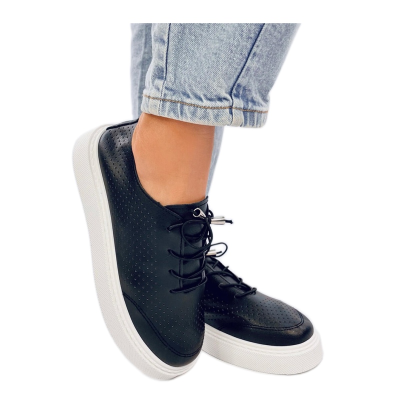 Sneakers nere traforate nero