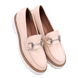 Mocassini da donna beige