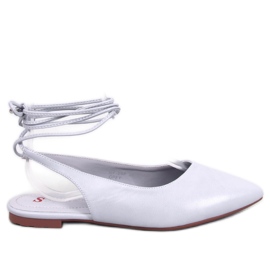 Ballerine con tacco aperto allacciate Grigie grigio