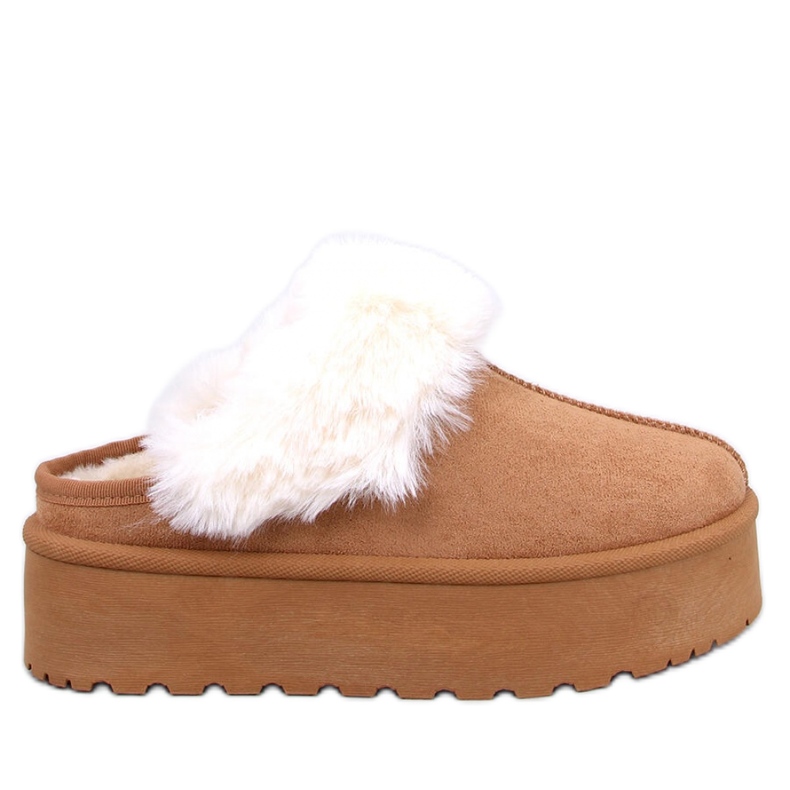 Ciabatte da neve con plateau color cammello marrone
