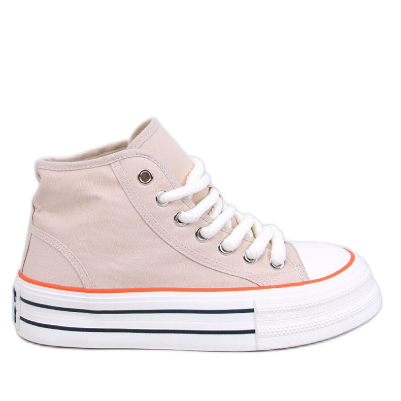 Scarpe da ginnastica con plateau beige