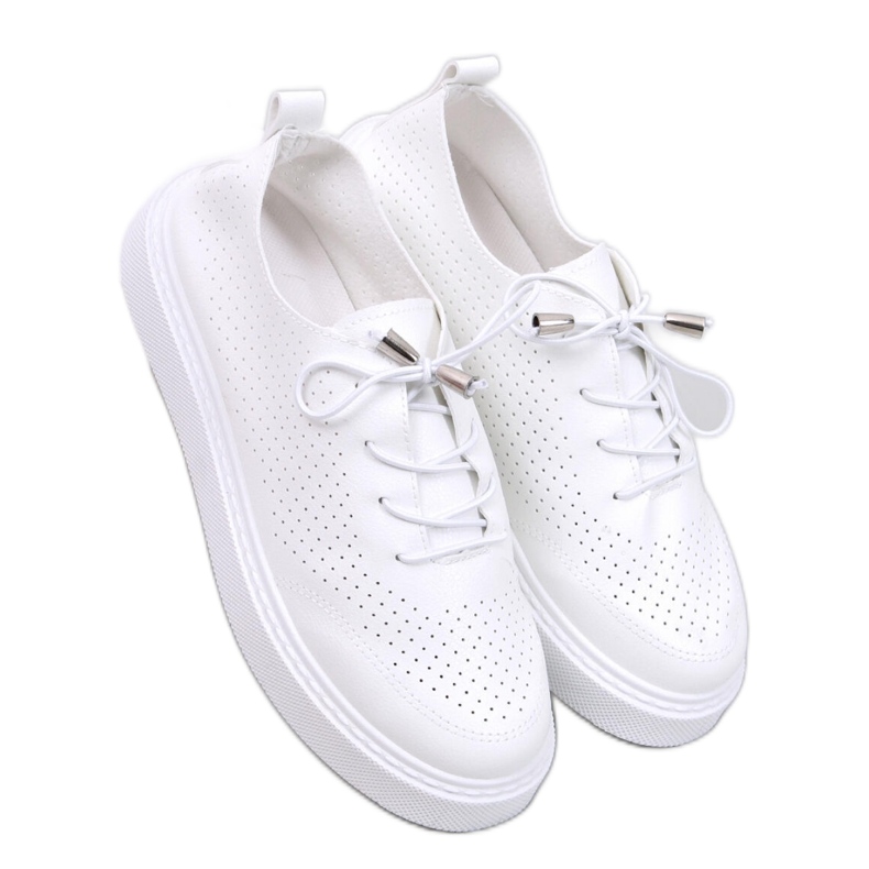 Sneakers traforate da donna Bianco bianca