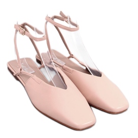 Ballerine con tacco aperto Color carne beige