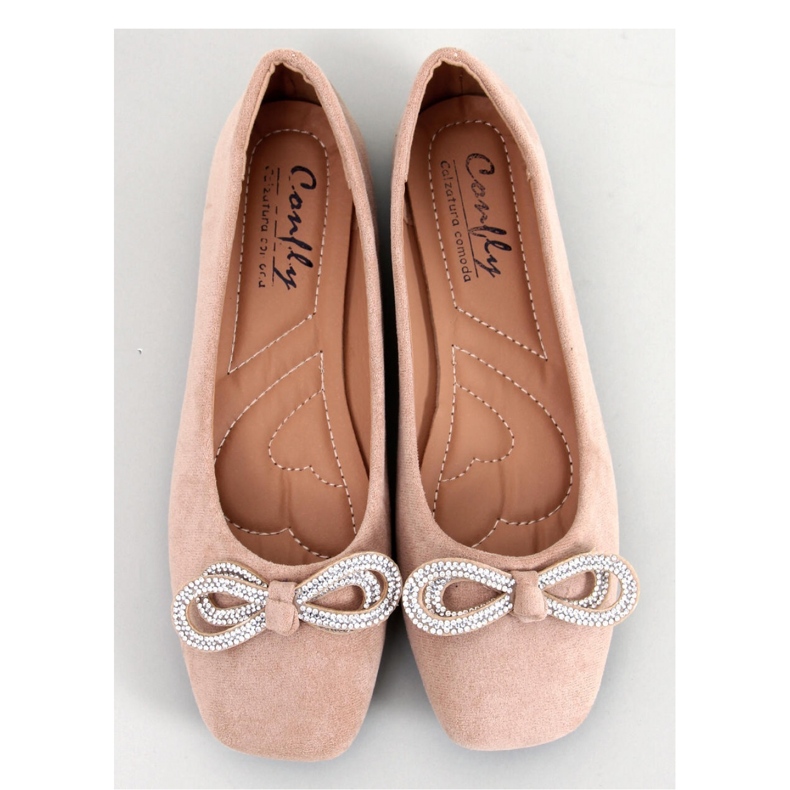 Ballerine in camoscio con fiocco di Serna Kaki - Inello beige