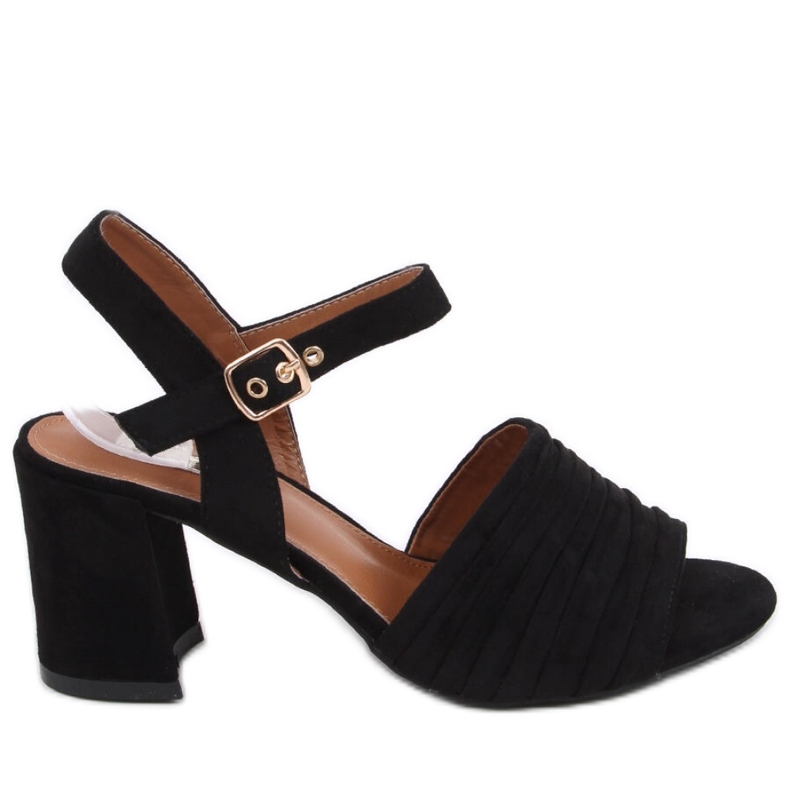 Sandali neri con tacco nero