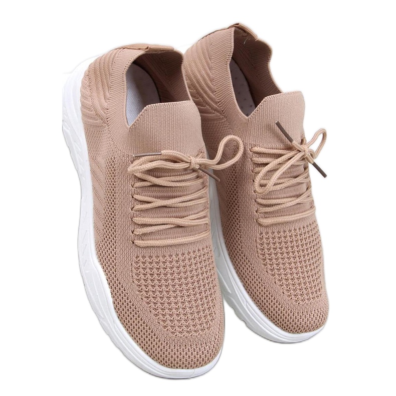 Scarpe sportive a calzino color kaki marrone