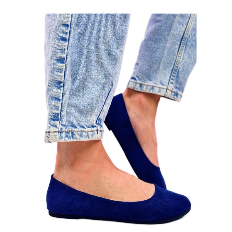 Classiche ballerine in camoscio blu