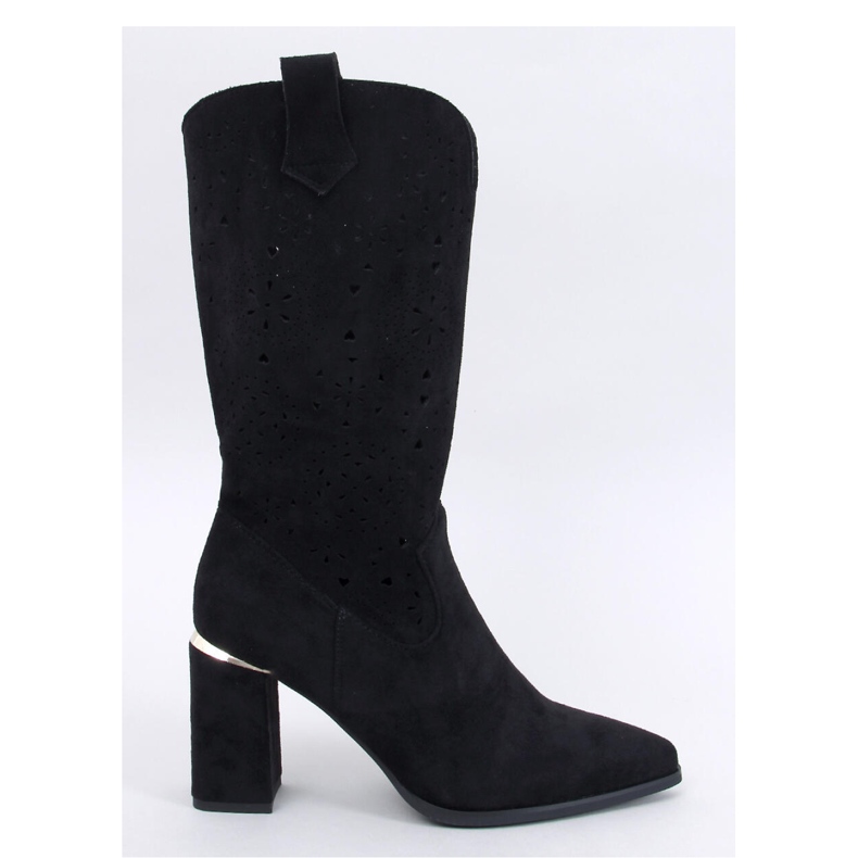 Strokes Stivali neri con tacco traforati - Inello nero
