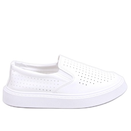 Sneaker slip-on bianche traforate bianco