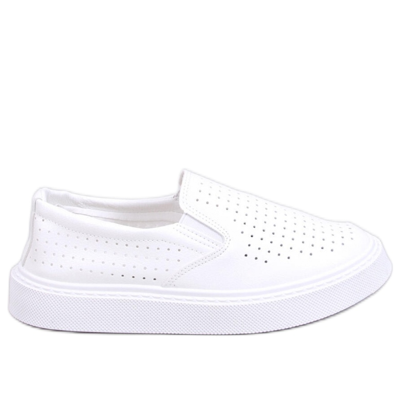 Sneaker slip-on bianche traforate bianca