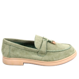 Mocassini in camoscio verde