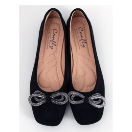 Ballerine in camoscio con fiocco Serna Nero - Inello