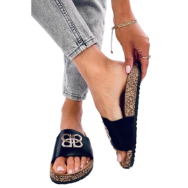 Ciabatte in sughero con zirconi Black nero