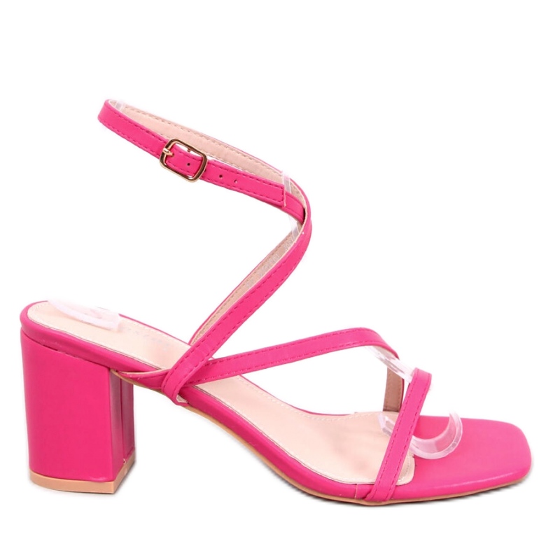 Sandali fucsia con tacco alto rosa