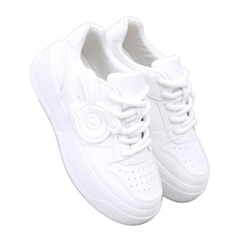 Sneakers da donna bianche con plateau bianco
