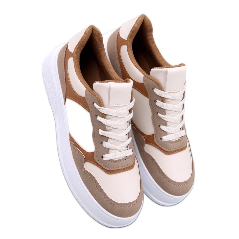 Scarpe da ginnastica da donna color kaki marrone