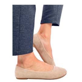 Ballerine classiche in pelle scamosciata Kaki beige