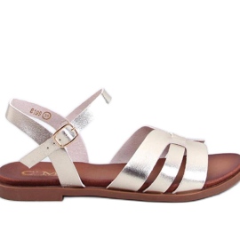 Sandali bassi da donna color oro d'oro