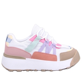 Sneakers da donna con suola alta bianca