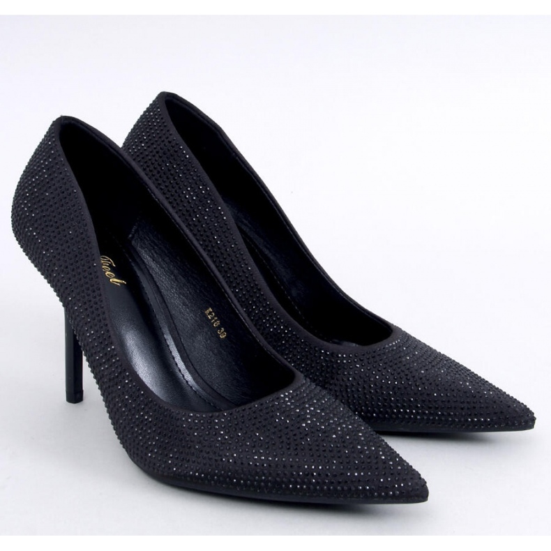 Paulis Scarpe con tacco da donna nere con zirconi - Inello nero
