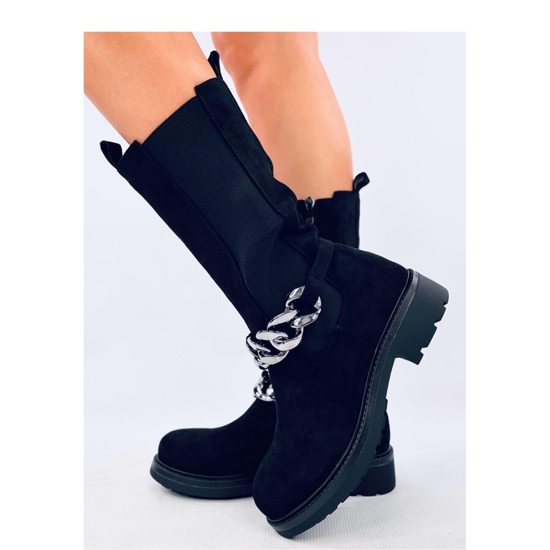 Wiley Stivaletti Chelsea neri con gamba lunga - Inello nero
