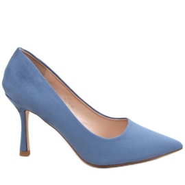 Tacchi alti da donna in camoscio blu