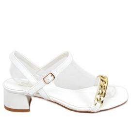 Sandali Daphne White con tacco basso - Inello bianco