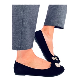 Ballerine in camoscio nero con orsetto