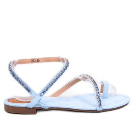 Sandali infradito con zirconi Ayless Blu - Inello
