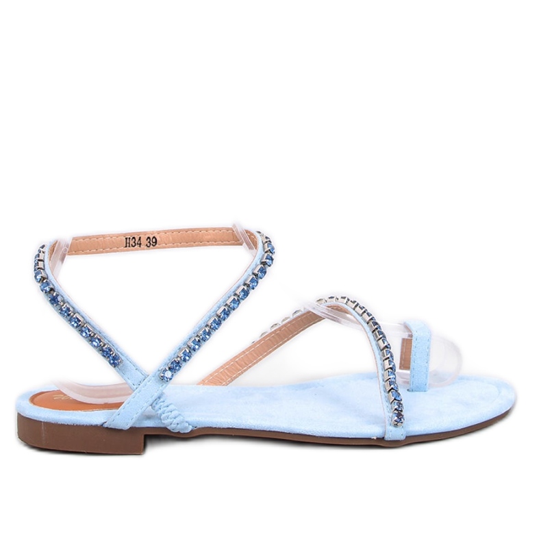 Sandali infradito con zirconi Ayless Blu - Inello