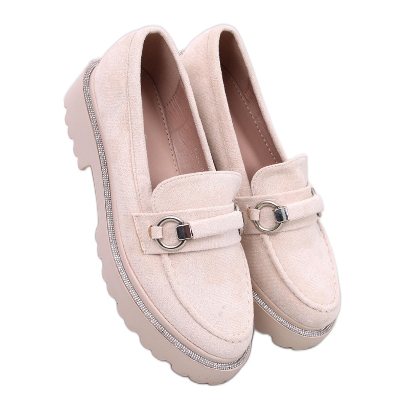 Mocassini Shady in camoscio beige con suola alta - Inello