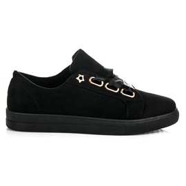 Ideal Shoes Sneakers In Pelle Scamosciata Con Un Nastro nero