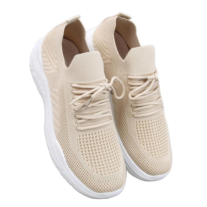 Scarpe sportive calzino da donna beige