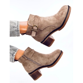 Stivaletti Duncans Khaki con tacco basso - Inello beige