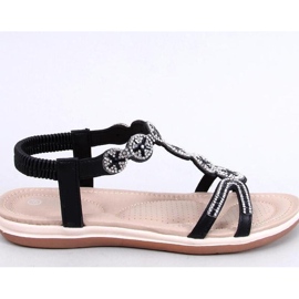 Yvers Black - Sandali Inello con zirconi decorativi nero