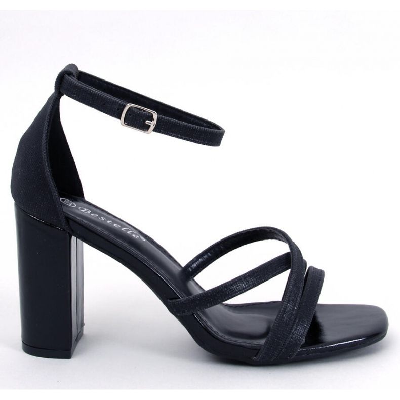 Sandali Elizabeth Black con tacco alto - Inello nero