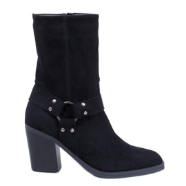 Hardin Stivali da cowboy in pelle scamosciata nera - Inello nero