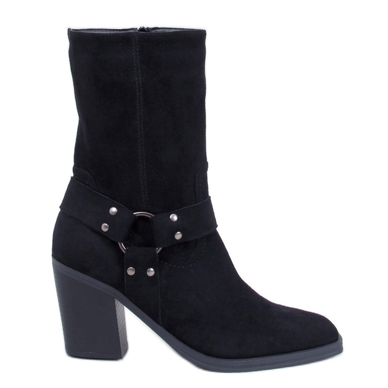 Hardin Stivali da cowboy in pelle scamosciata nera - Inello nero